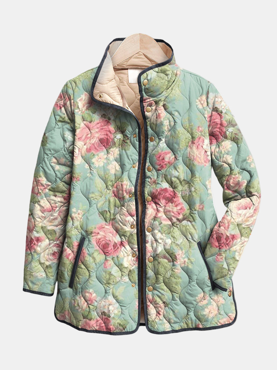 Adriana | Women's Retro Floral Quilted Jacket