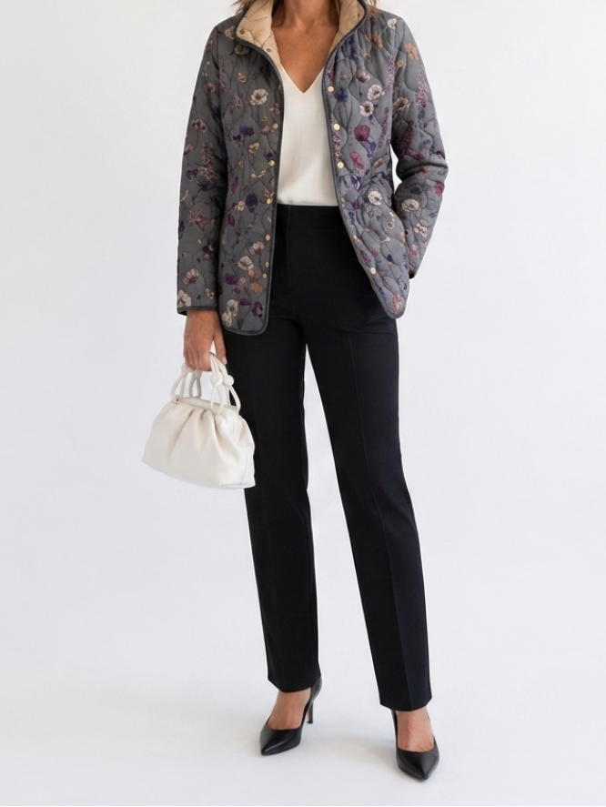 Madison | Women's Floral Print Quilted Jacket