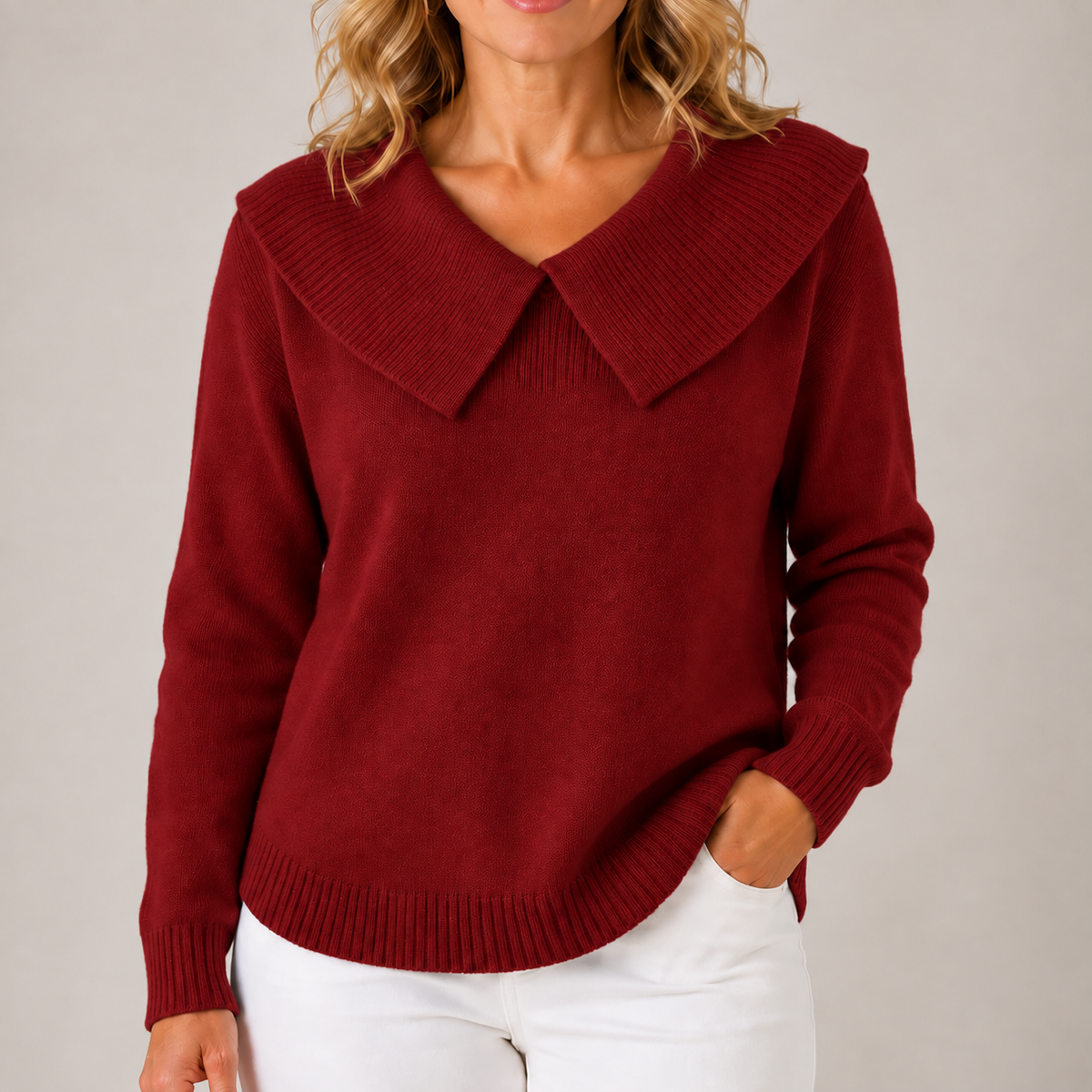 Yari | Women's Elegant Collar Knit Sweater
