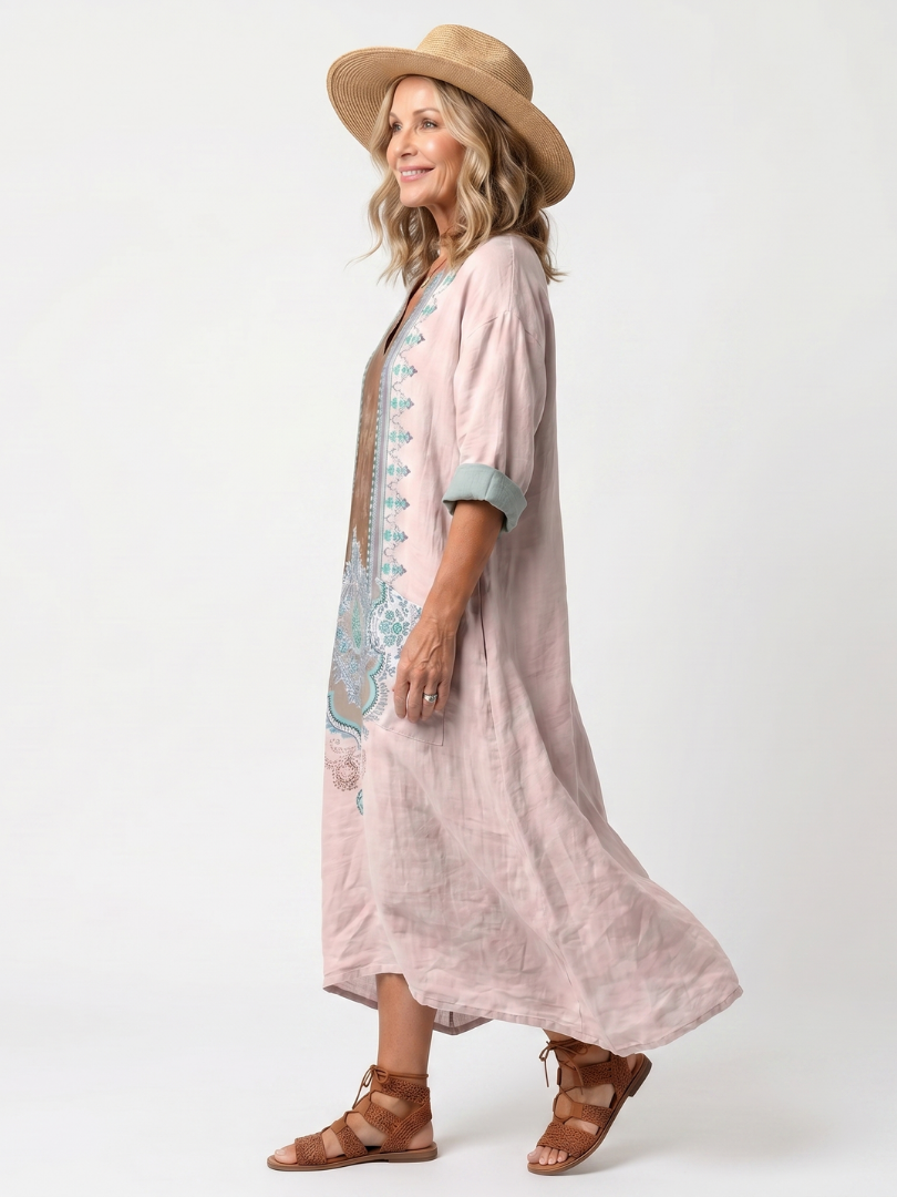 Kenza | Women's Designer Panel Relaxed Pocket Midi Dress