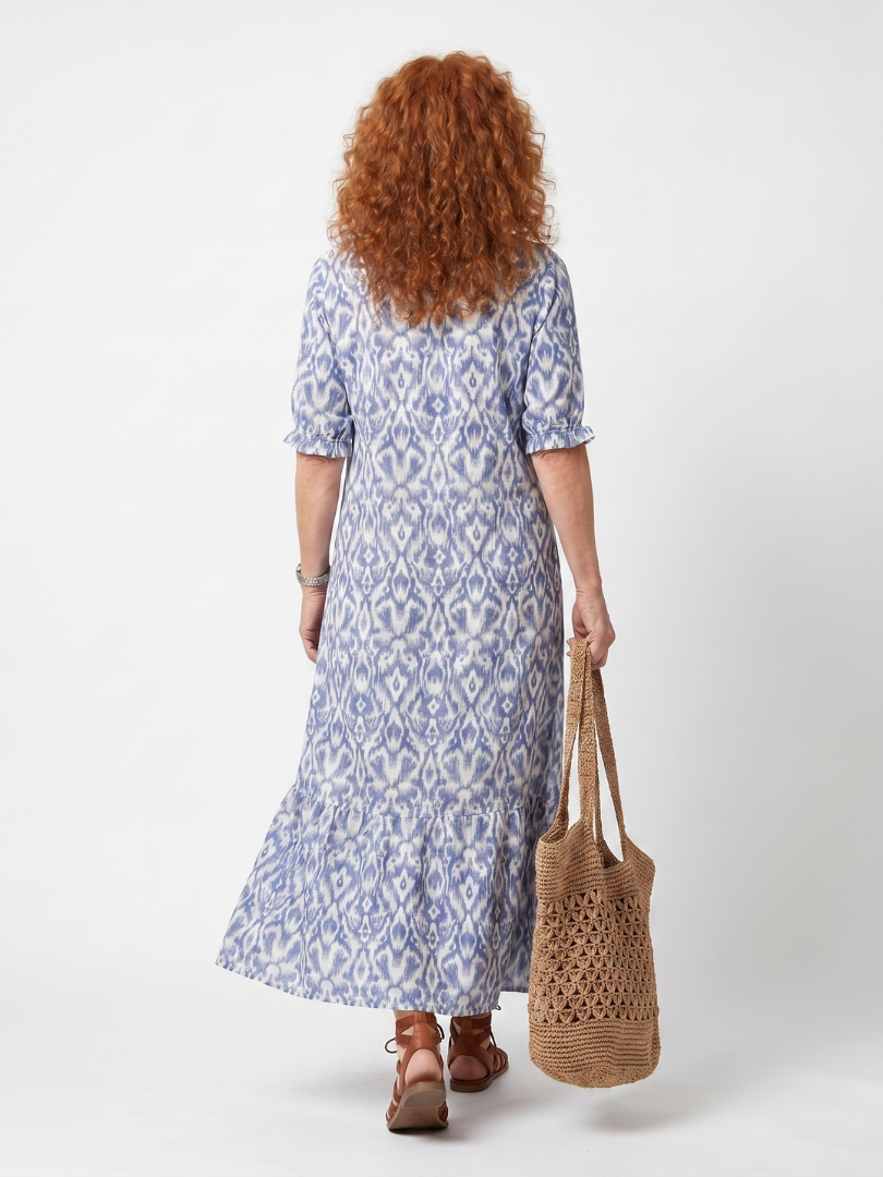Ottoline | Women's Tassel Tie Neck Printed Midi Dress