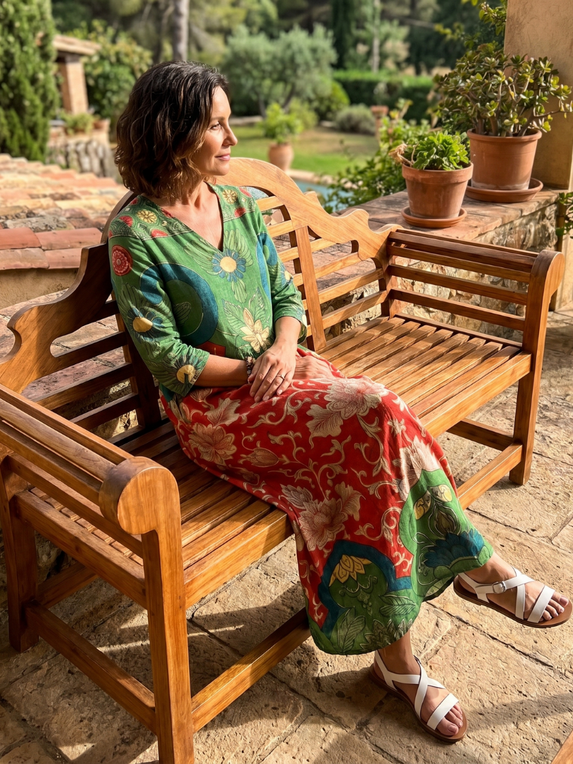 Sloane | Women's Mixed Print V Neck Pocket Maxi Dress