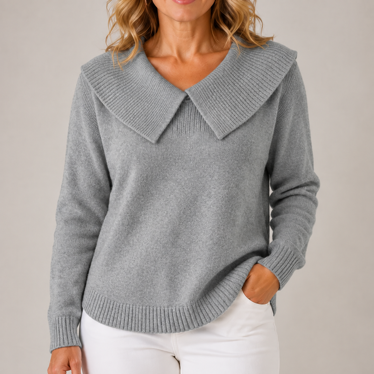 Yari | Women's Elegant Collar Knit Sweater
