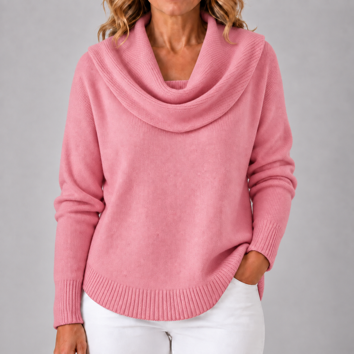 Marie | Women's Elegant Cowl Neck Knit Sweater