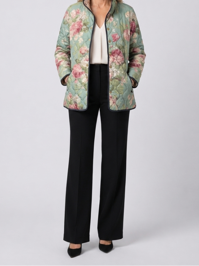 Adriana | Women's Retro Floral Quilted Jacket