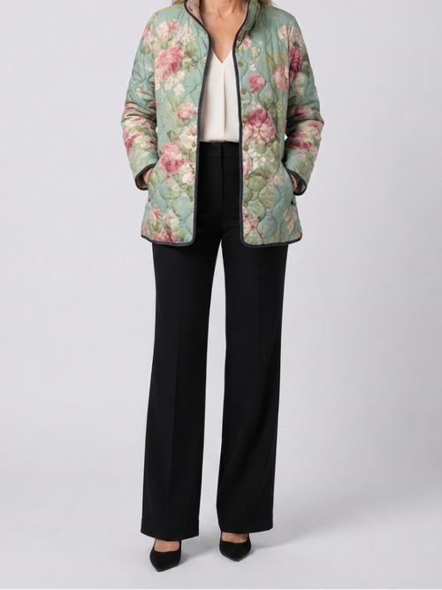 Adriana | Women's Retro Floral Quilted Jacket