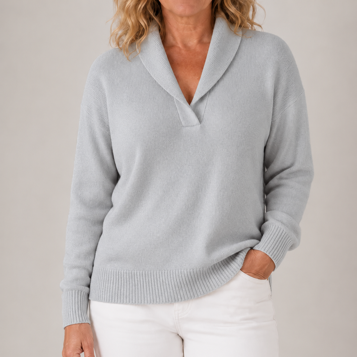 Isabelle | Women's Elegant Shawl Collar Knit Sweater
