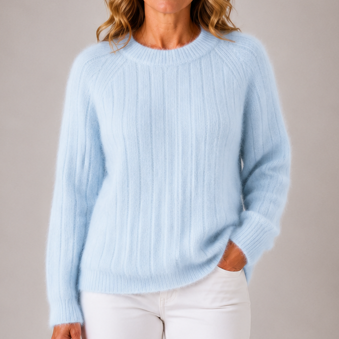 Mila | Women's Solid Colour Fluffy Sweater