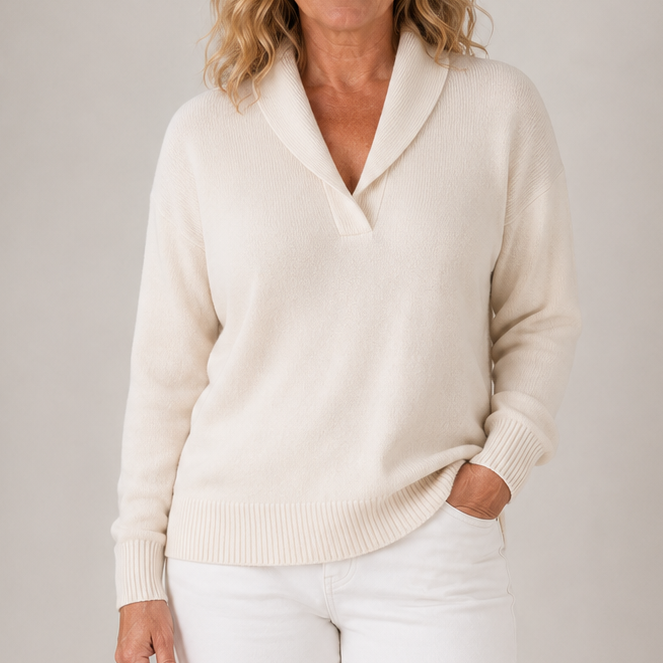Isabelle | Women's Elegant Shawl Collar Knit Sweater
