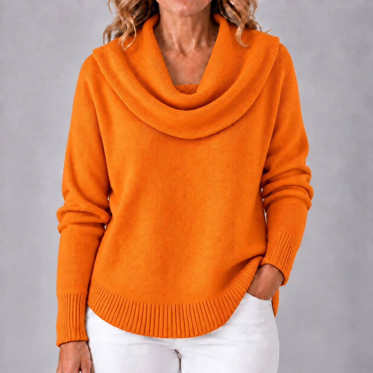 Marie | Women's Elegant Cowl Neck Knit Sweater