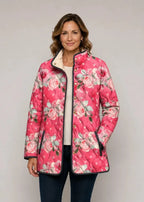 Celeste | Women's Pink Floral Print Quilted Jacket