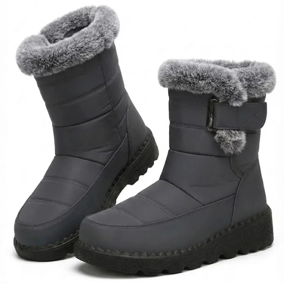 Gail | Women’s Faux Fur Trim Buckle Winter Boots