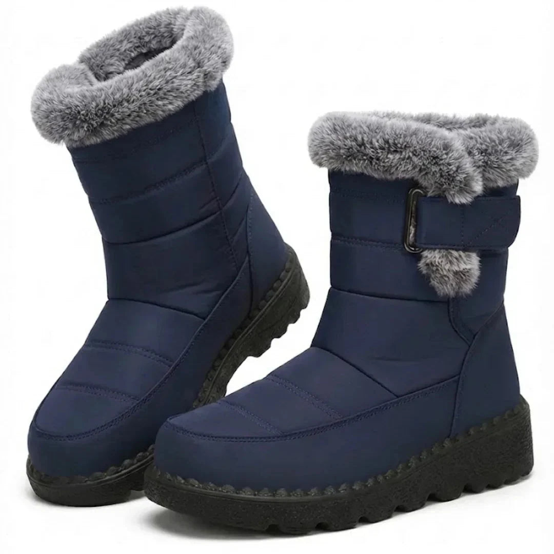 Gail | Women’s Faux Fur Trim Buckle Winter Boots