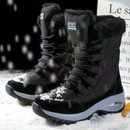 Kris | Women’s Faux Fur Cuff Lace-Up Mid-Calf Snow Boots