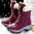 Kris | Women’s Faux Fur Cuff Lace-Up Mid-Calf Snow Boots