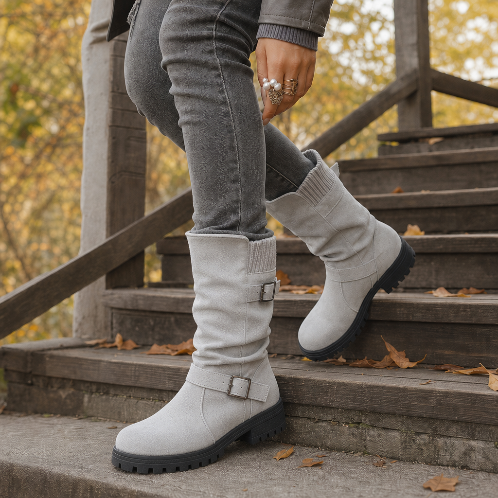 Nancy | Buckle Mid-Calf Boots