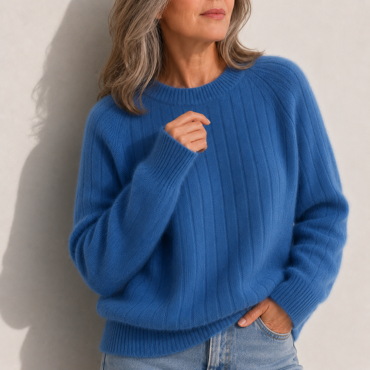 Mila | Women's Solid Colour Fluffy Sweater