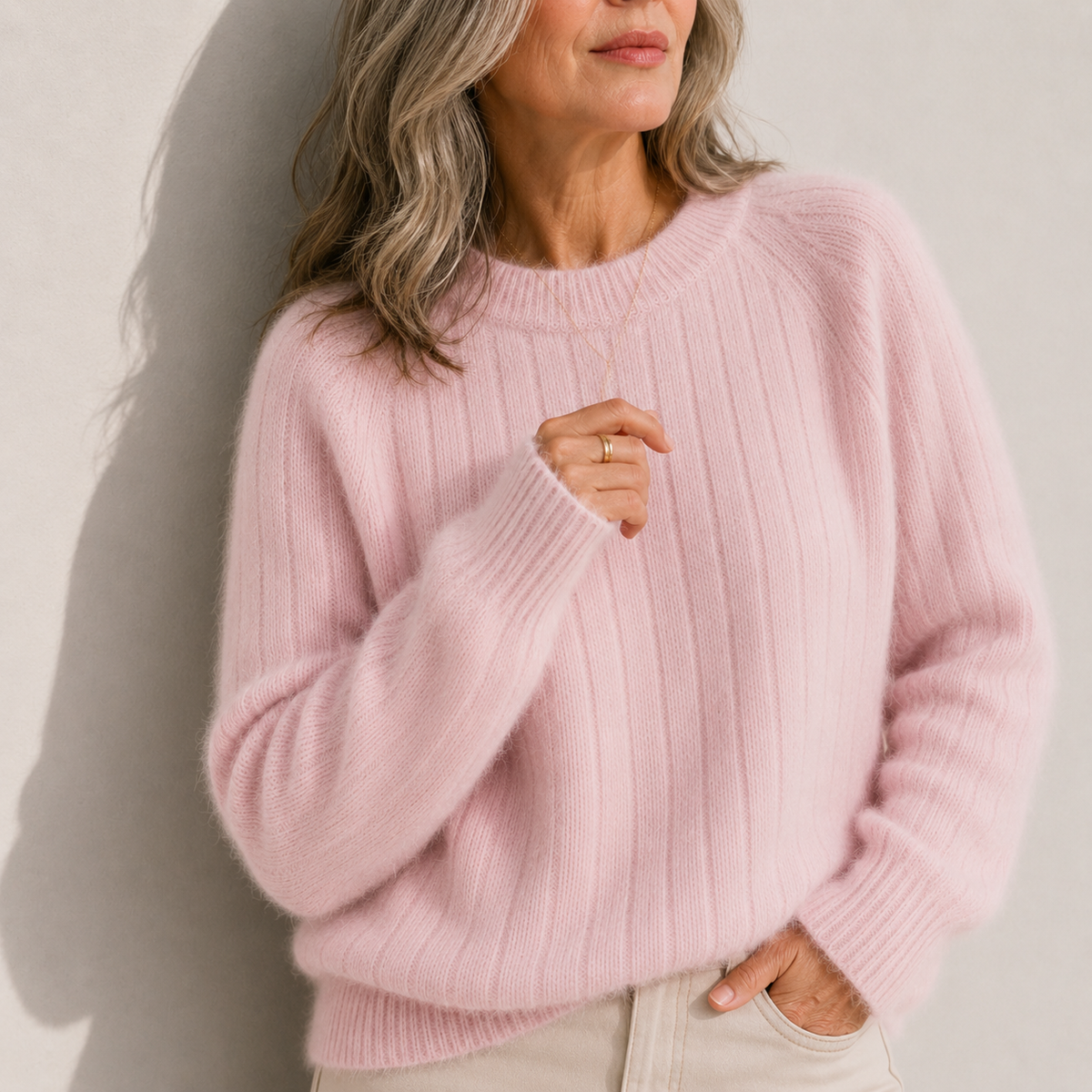 Mila | Women's Solid Colour Fluffy Sweater