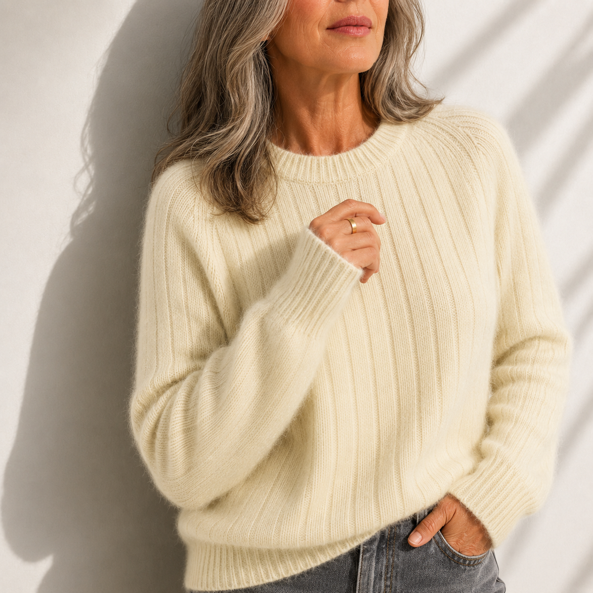 Mila | Women's Solid Colour Fluffy Sweater