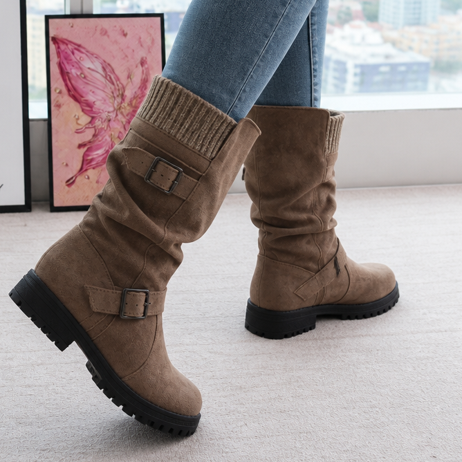 Nancy | Buckle Mid-Calf Boots